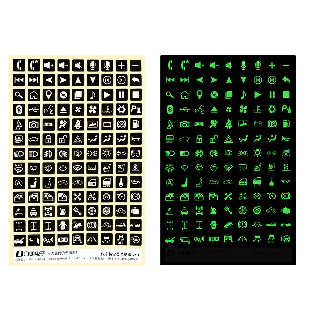 

Car Luminous Sticker Multi-function Button Sticker for Mercedes benz A B R G Class GLK GLA C200 E200 C200L S400 S500 S600