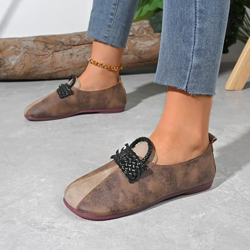 Женские туфли на плоской подошве новинка 2023 года весенние повседневные