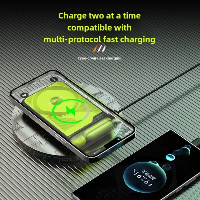 10000 мАч PD20W Магнитный беспроводной внешний аккумулятор с подставкой USBC для iPhone 15