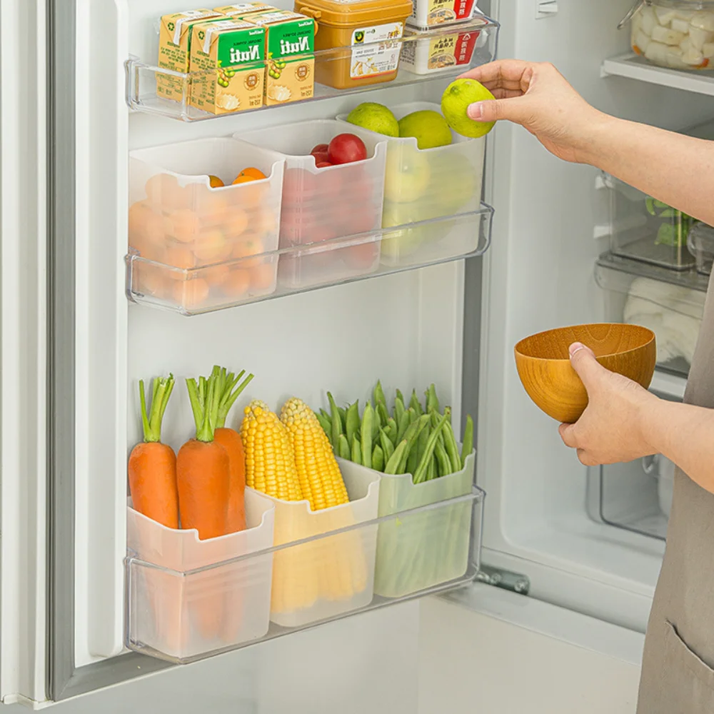 

Refrigerator side door storage box Portable Compartment Refrigerator Freezer Organizers Sub-Packed Meat Onion Kitchen accessorie