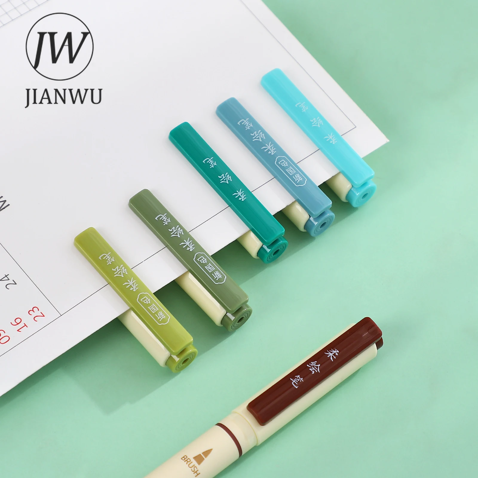 JIANWU 3 Pcs/Set  Four Seasons Soft Painting Pen Student Drawing Writing DIY Journal Art Markers Pens Stationery School Supplies images - 6