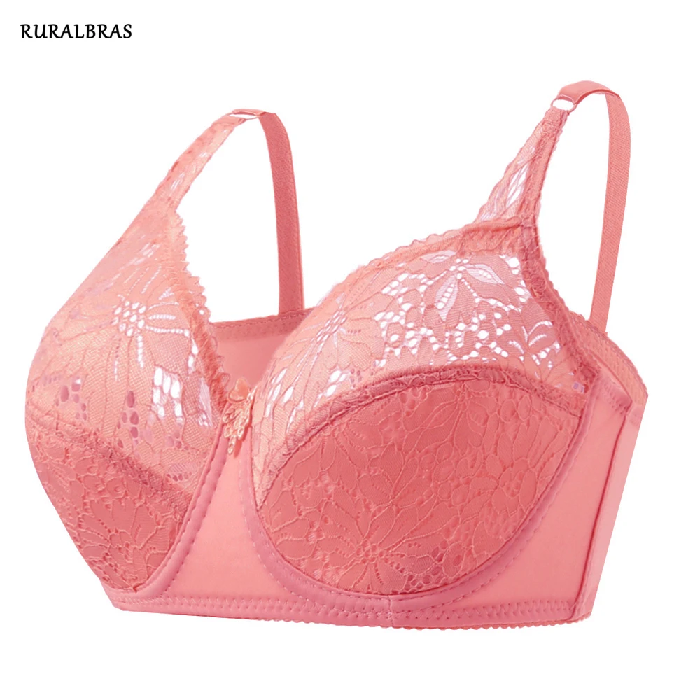 

Ruralbras New Color Women's Sexy Bras Lace Floral For Plus Size Bra Steel Ring Soft Cup Minimizer Push Up Lingerie Top Female
