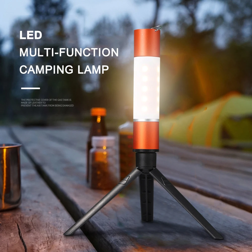 

Outdoor Camping LED Telescopic Flashlight with Tripod Nuts Multifunctional Rechargeable Retractable Torch Light Table Lamp Tools