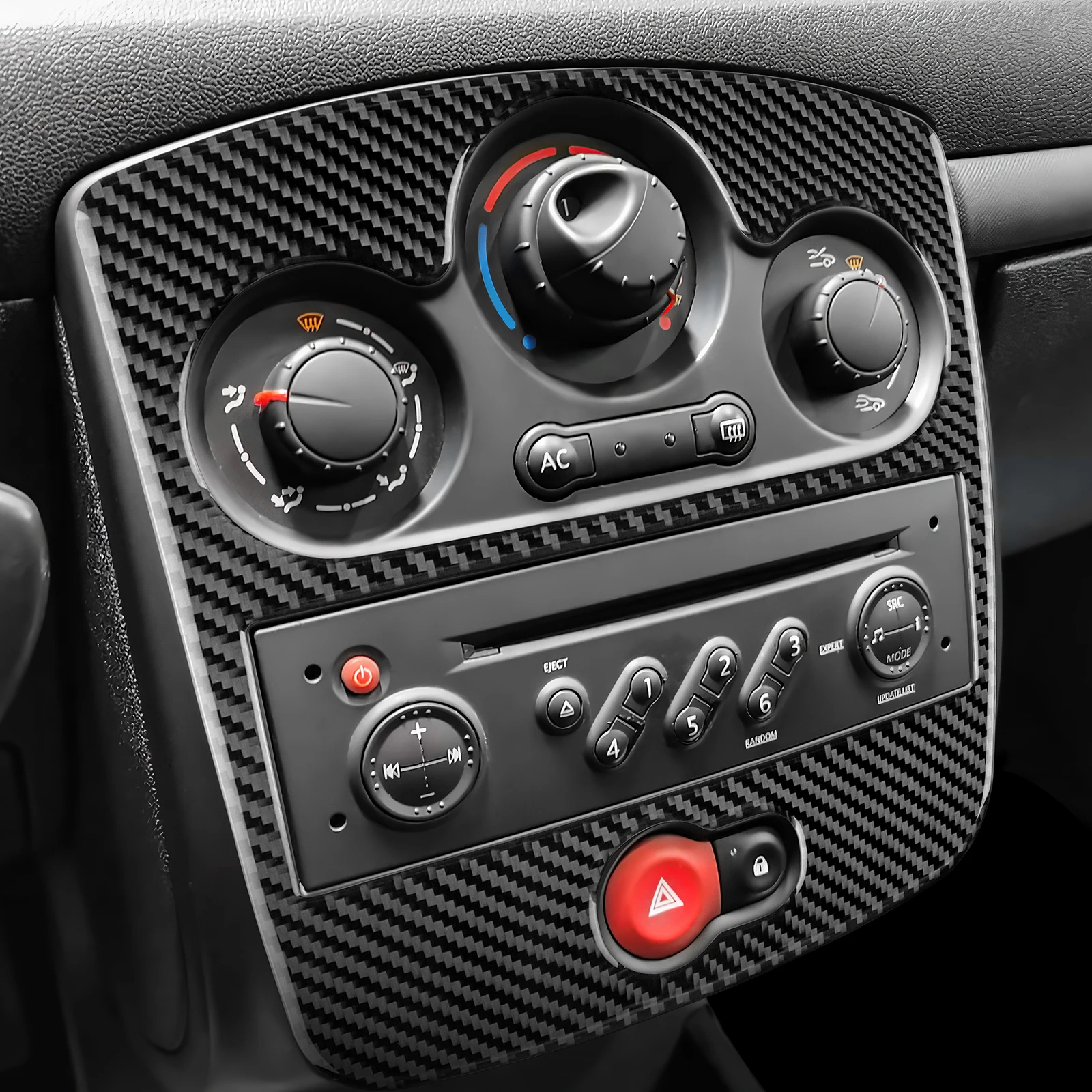 

Углеродное волокно для Renault Clio MK3 2006-2012, центральная консоль автомобиля, отделка приборной панели, радиопеременный CD, панель, наклейка, автоаксессуары