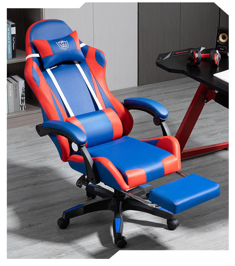 Светодиодное RGB компьютерное игровое кресло для ПК из искусственной кожи Silla Gamer