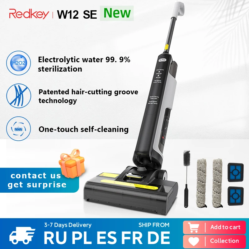 Sgfd30（180-$30) Redkey W12 Se Wet Dry Aspirapolvere Cordless Smart Mop Lavaggio Multi-Surface Wireless Handheld Floor Washer Autopulente