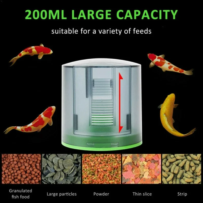 Автоматическая кормушка для аквариума 200 мл с ЖК-дисплеем |