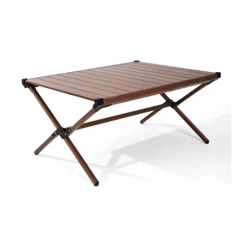 

Ozark Trail Aluminum Roll-Top Camping Table, Dark Brown small table desk table Outdoor Table