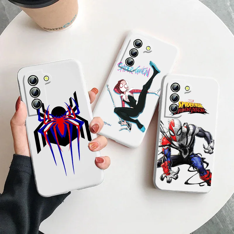 

Spider gwen marvel cute For Samsung Galaxy S23 S22 S21 S20 FE Ultra Plus S10 Lite 5G Liquid Rope Phone Case