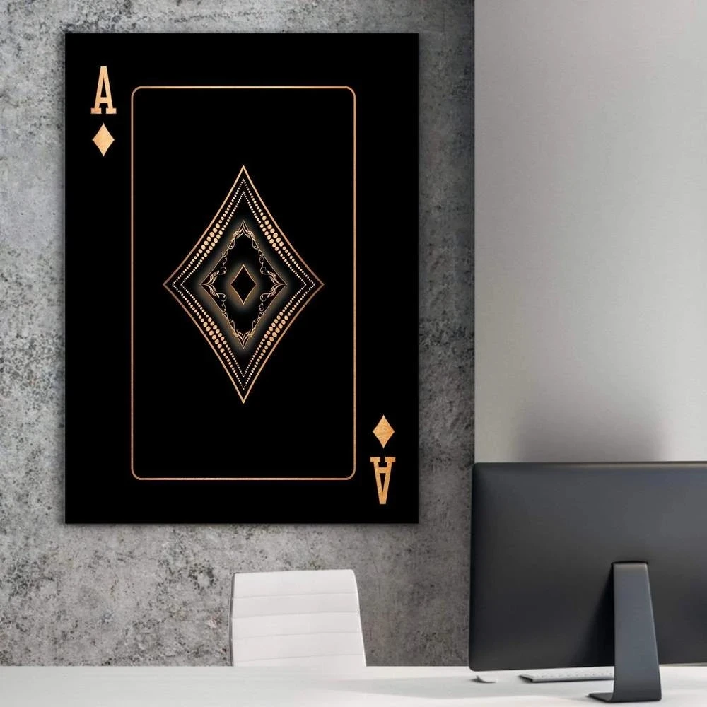 

Playing Card Black Square Diamond A Canvas Painting Wall Art Nordic Posters And Prints Wall Pictures For Living Room Decoration