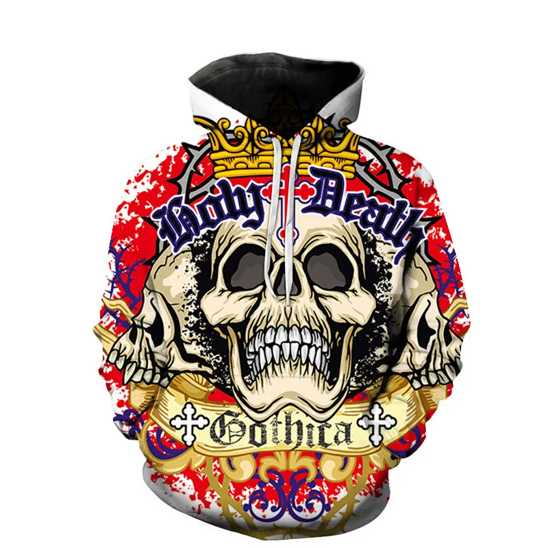 

New Street Art 3D Skeleton Series Printed Graphic Sweatshirt Women's Casual Fashion Y2K Hoodie Street Hip Hop Large Sudaderas