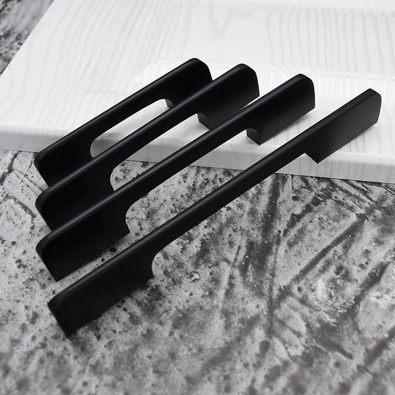 

Handles for Furniture Modern Minimalist Black Aluminum Wardrobe Solid Lengthened 1 Meter Cabinet Door Handle Drawer Door Handle