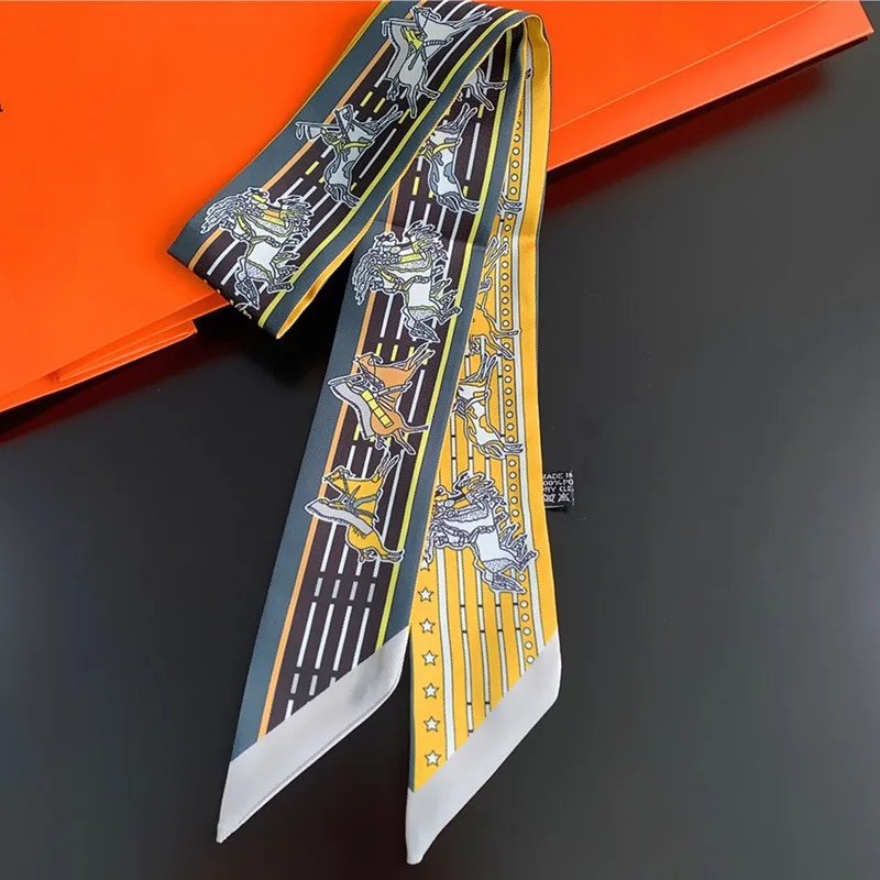 

Женский шёлковый шарф в стиле ретро, 6x100 см