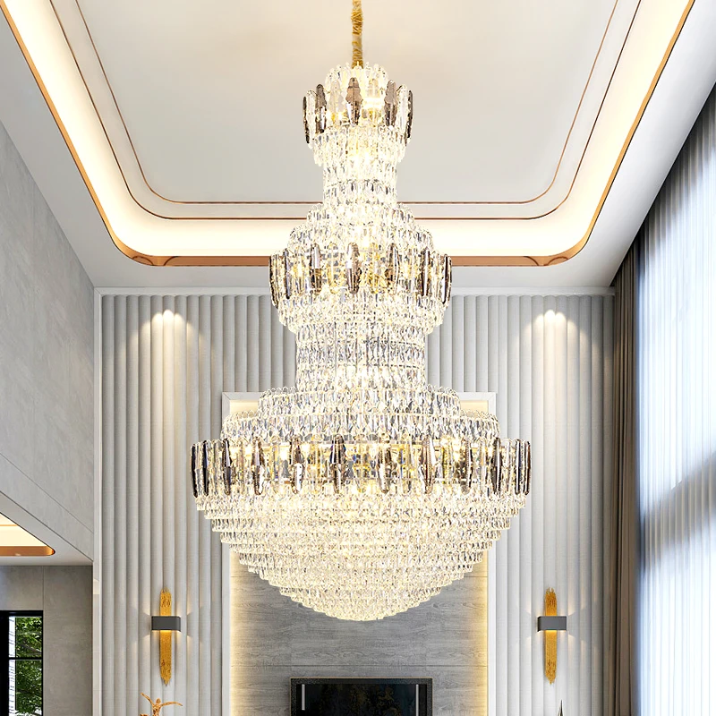 

Home Lighting Crystal Chandelier Hotel Lobby Villa Duplex Floor Postmodern Lighting Contemporary Crystal Luminaire Home Decor