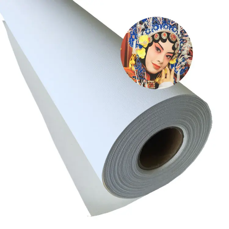 

23in x 18m high glossy polyester and cotton blend inkjet canvas for inkjet printing 58cm wide