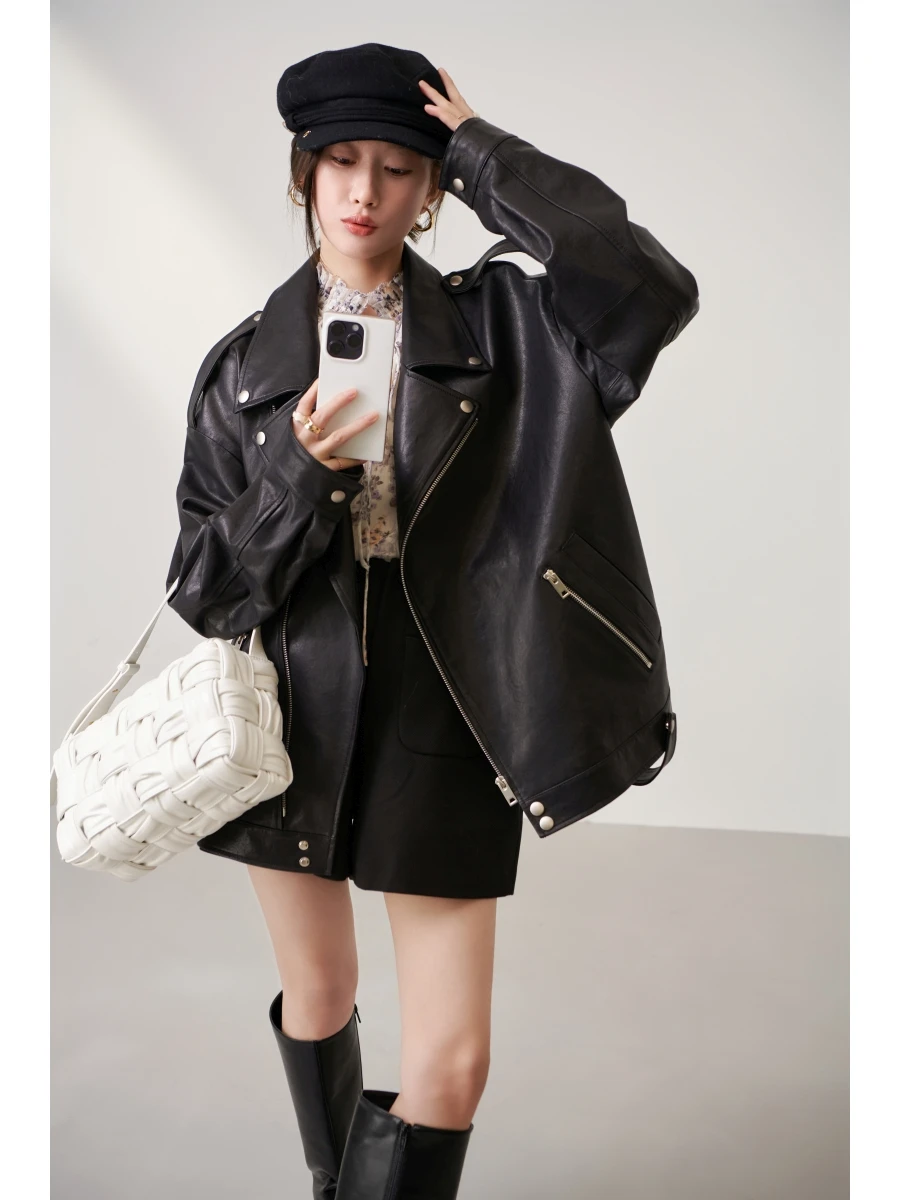 Pumpkin Valley Design Sense американское винтажное кожаное пальто верхняя одежда женская