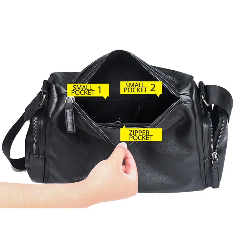 Leisure One Shoulder Straddle Bag Men's Luxury Brand Men's Messenger Bag Retro Leather Shoulder Bag Cross Bag Men Black