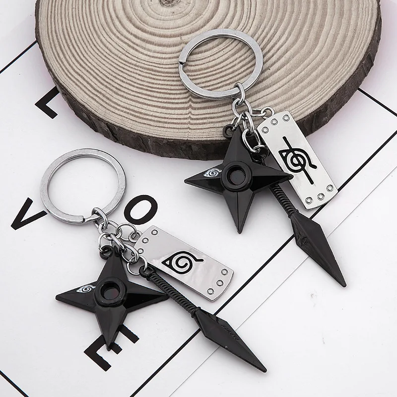 

Anime Naruto Kunai Shuriken Konoha Ninja Keychain Action Figures Toys Alloy Pendant for Backpack Women Jewelry Accessories