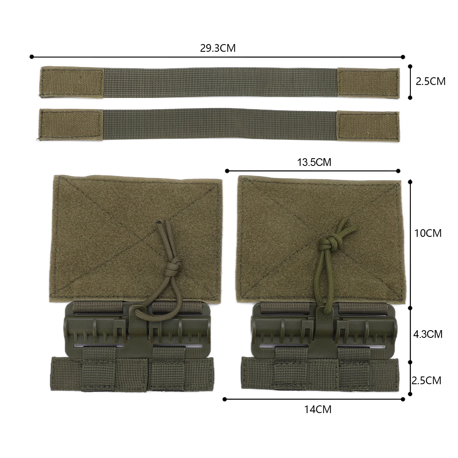 2шт Наружный быстросъемный пояс MOLLE с пряжкой для снятия нейлона Портативная