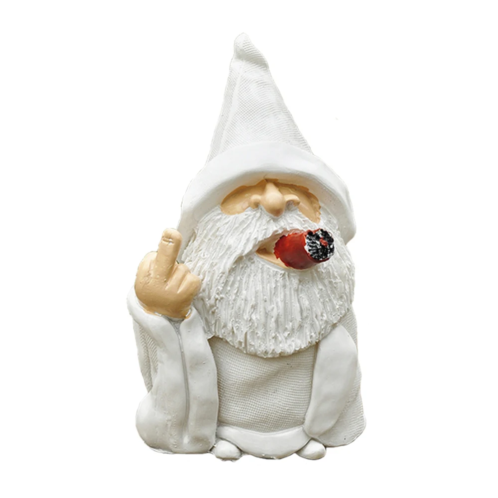 

Dwarf Old Man Garden Statue Decor Ornaments Crafts Dwarfs Resin Cute Decoration Smoking White Wizard Gnome