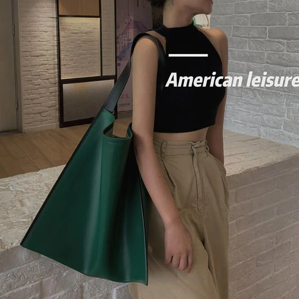 

Fashion Casual Shoulder Bag Genuine Leather Network Retro Crescent Bag Simple Solid Crossbody Bag Urban Women's Handbag