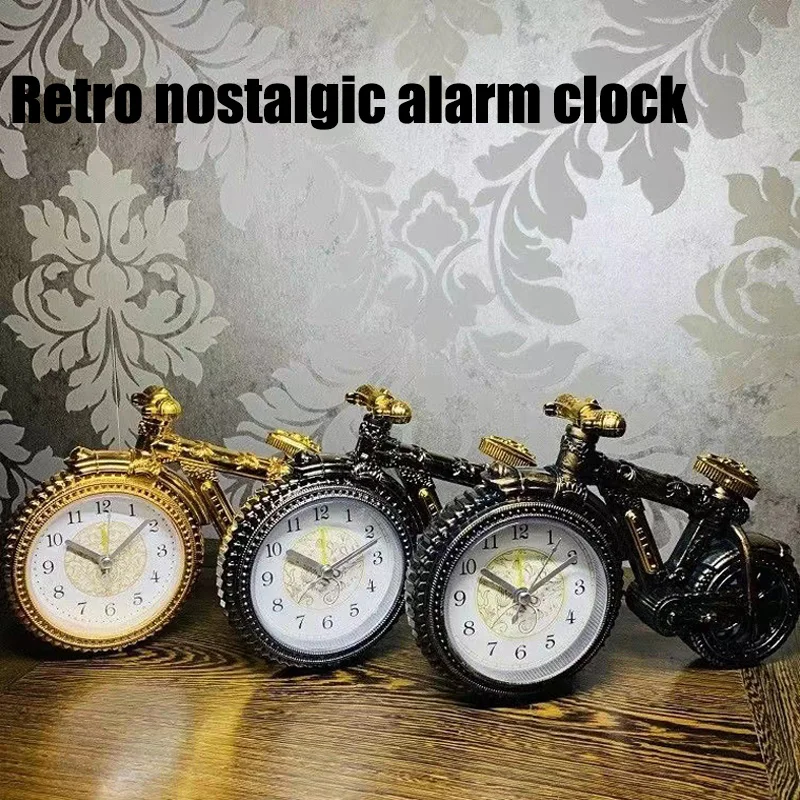 

Retro Nostalgic Clock Alarm Clock Retro Bicycle Office Bed Head Desktop Living Room Bedroom Home Decor Crafts Ornament Gifts