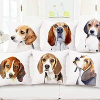 dog pillow cases animal pillowcases cute beagle watercolor 4545cm for children kids cushion cover home sofa decoration cojines