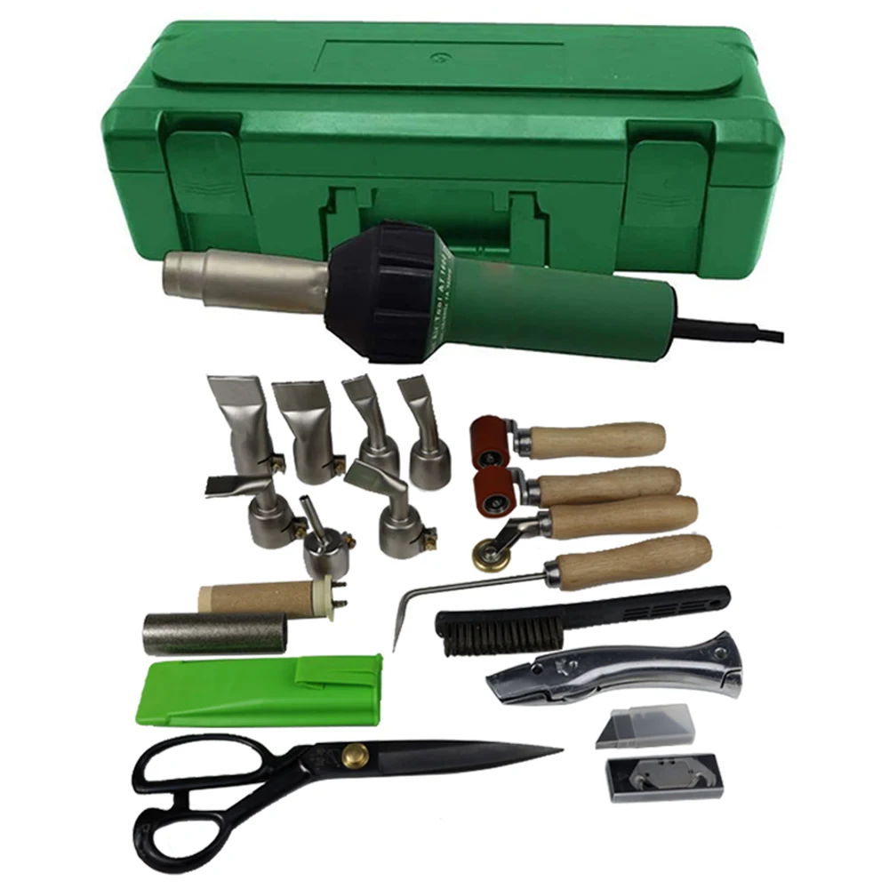 

1600W Professional PVC Roofing Welding Tools Heating Gun Kit Plastic Welder Hot Air Weld Gun with Roofing Seam Rollers Tester