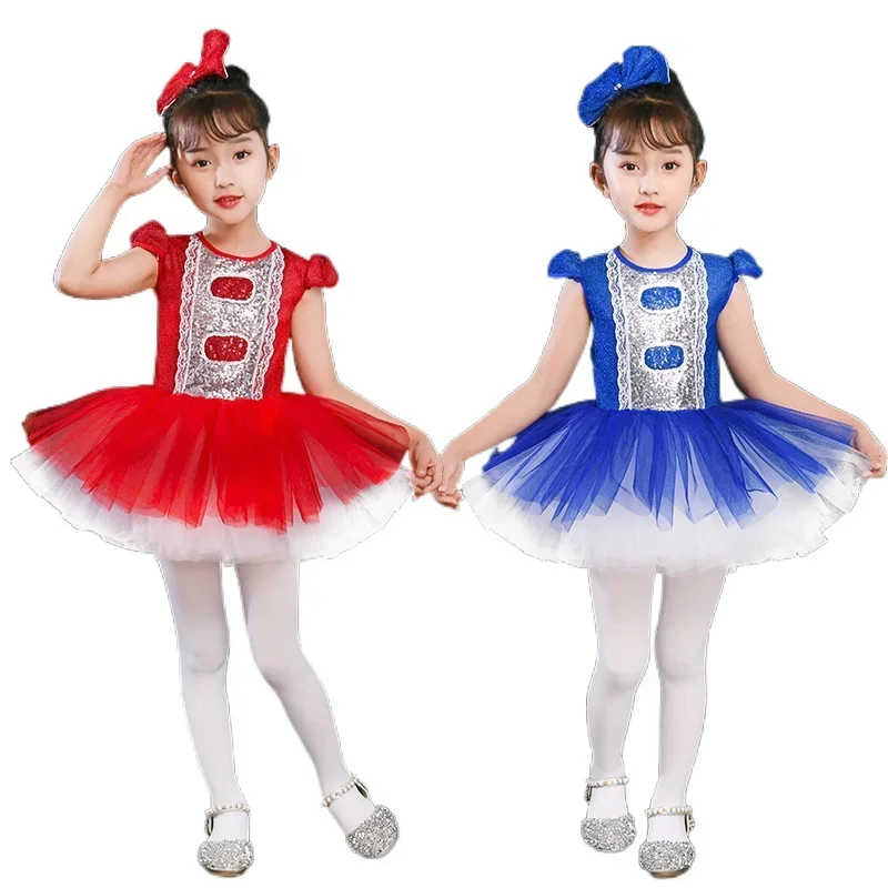 

Children's clothes of Pengpeng gauze shiny girl princess skirt kindergarten modern dance performance jazz