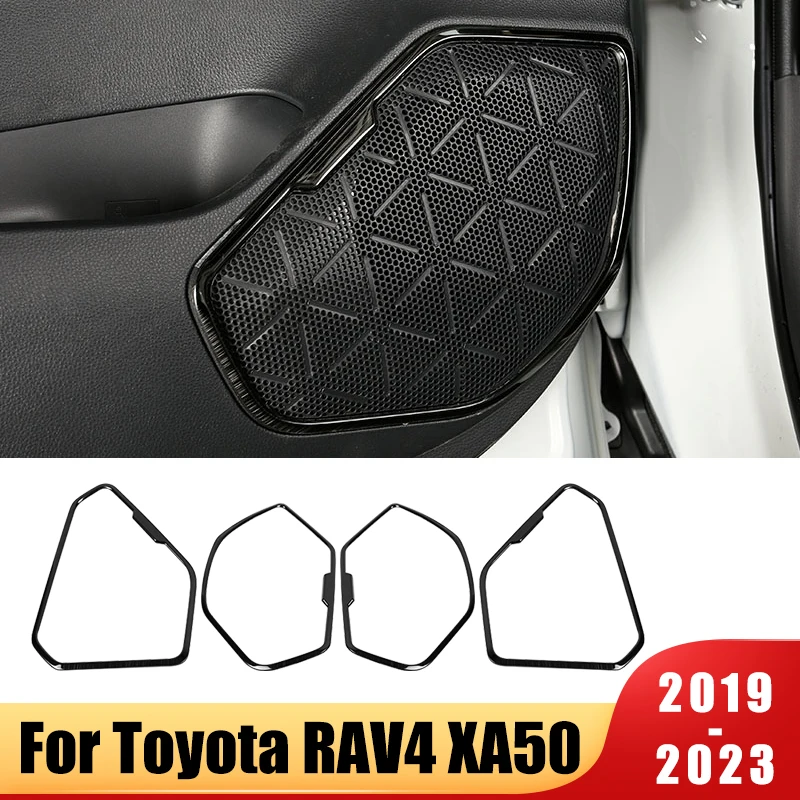 

Car Styling Audio Speaker Door Loudspeaker Trim Cover Stickers For Toyota RAV4 2019 2020 2021 2022 2023 RAV 4 XA50 Accessories
