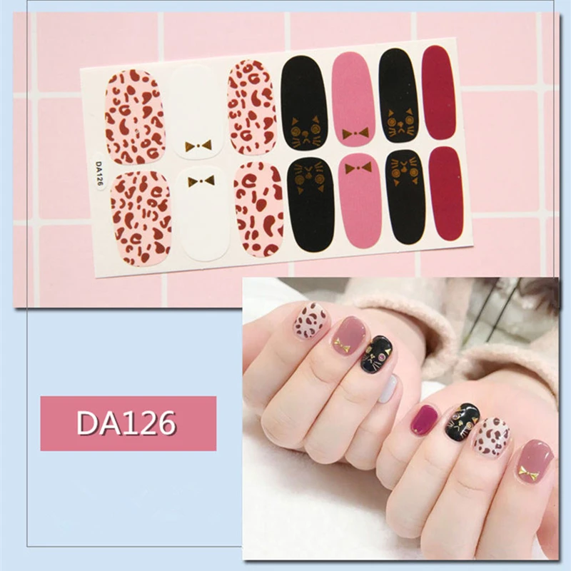 Наклейки для ногтей женские виниловые полные маникюра 1 лист