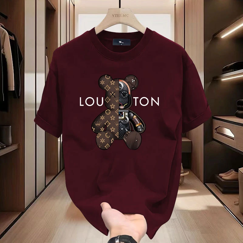 Футболка мужская с принтом Классическая хлопковая дышащая коротким рукавом