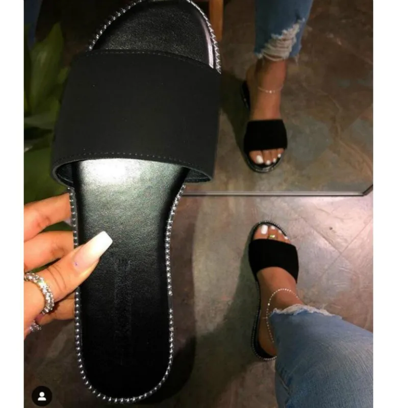 

Women Summer Slippers Peep Toe Solid Flat Ladies Slides Beach Shoes Zapatos Mujer Comfortable Fashion Female Slides Footwear