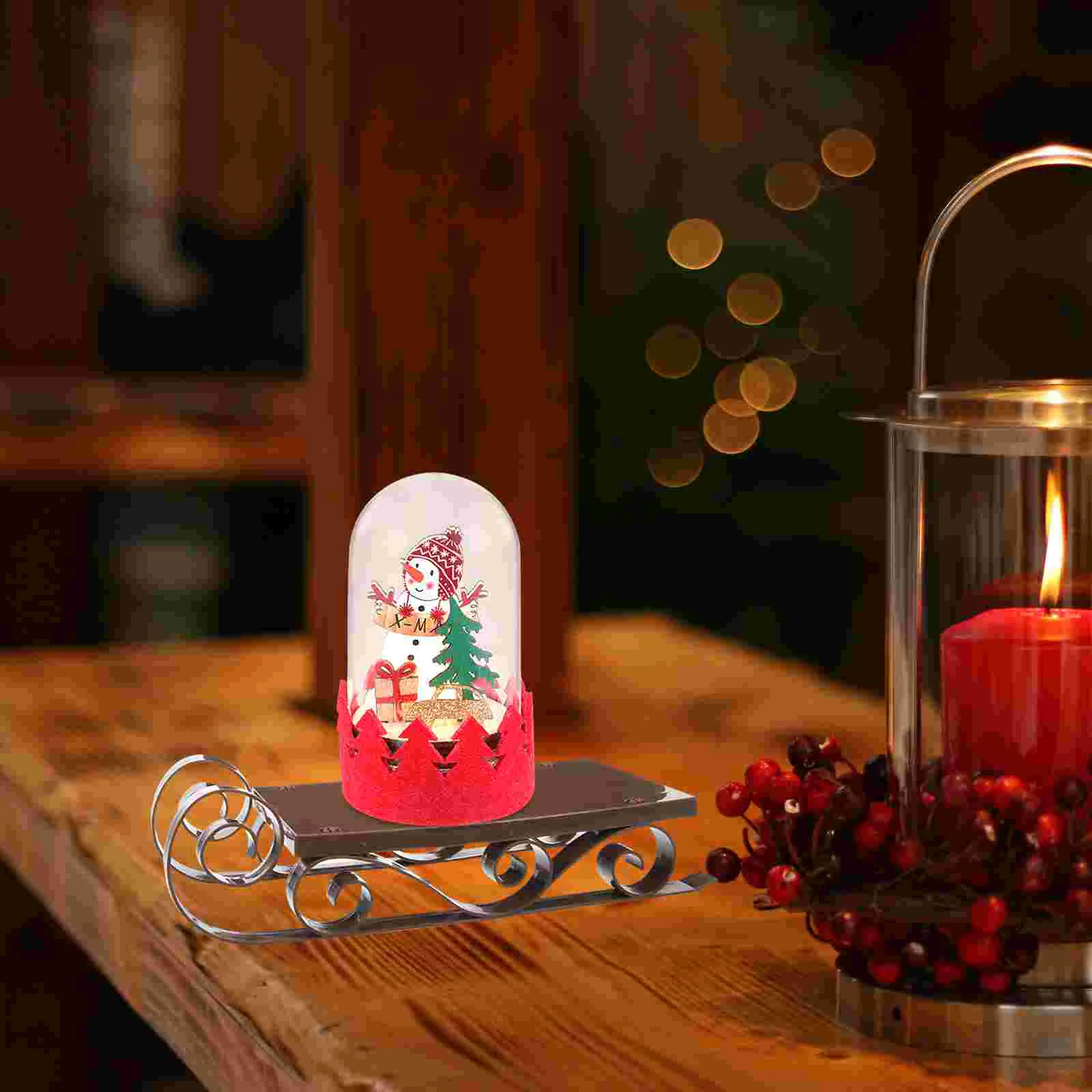 

Crafts Desktop Sleigh Decor Outdoor Decorations Delicate Adornment Light House Home Sled Props Exquisite Ornament Mini