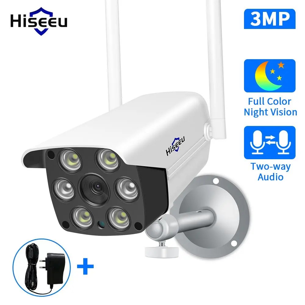 

IP-камера Hiseeu для системы видеонаблюдения, 3 Мп, Wi-Fi, для парковки, входа в лестницу