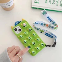 monsters university cartoon mr q decompress phone cases for iphone 13 12 11 pro max xr xs max x couple anti drop soft cover gift