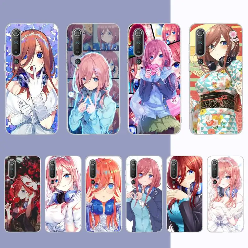 

Nakano miku Anime Phone Case for Samsung S21 A10 for Redmi Note 7 9 for Huawei P30Pro Honor 8X 10i cover