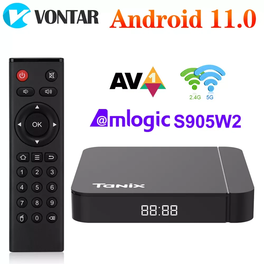 

W2 Box Android 11 Amlogic S905W2 with 2GB 16GB Support H.265 AV1 Dual Wifi HDR 10+ Media Player Set Top Box