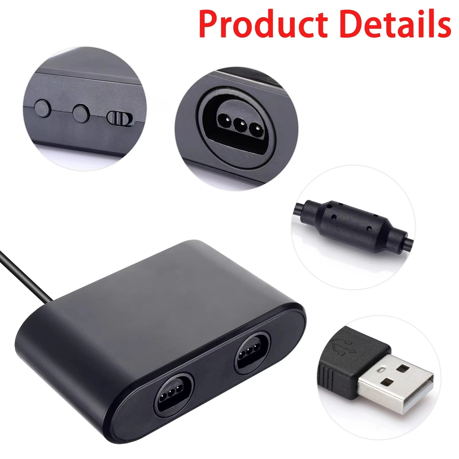 Фото USB-адаптер-конвертер для Nintendo 64, адаптер контроллера N64, 2-портовый игровой конвертер для переключателя окна ПК №3