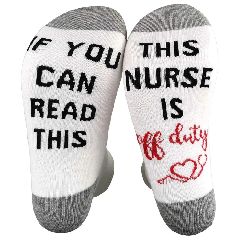 

Teather Nurse Socks, если вы можете прочитать это нерабочее письмо, смешное чулочно-носочное изделие со словом