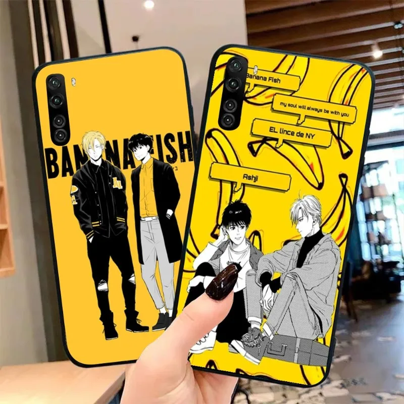 

Banana Fish Phone Case For OPPO Find X5 X3 X2 A93 Reno 8 7 Pro A74 A72 A53 Soft Black Phone Cover