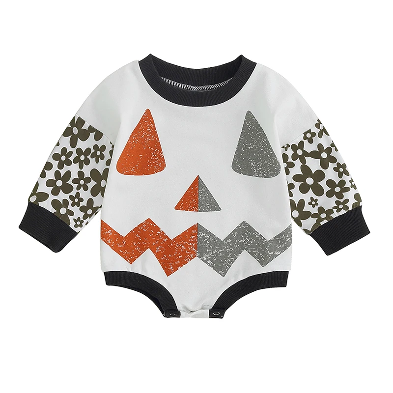 

Nicoxijia Toddler Baby Halloween Outfits Crewneck Sweatshirt Pumpkin Oversized Sweater Romper Pullover Top Cute Fall Clothes