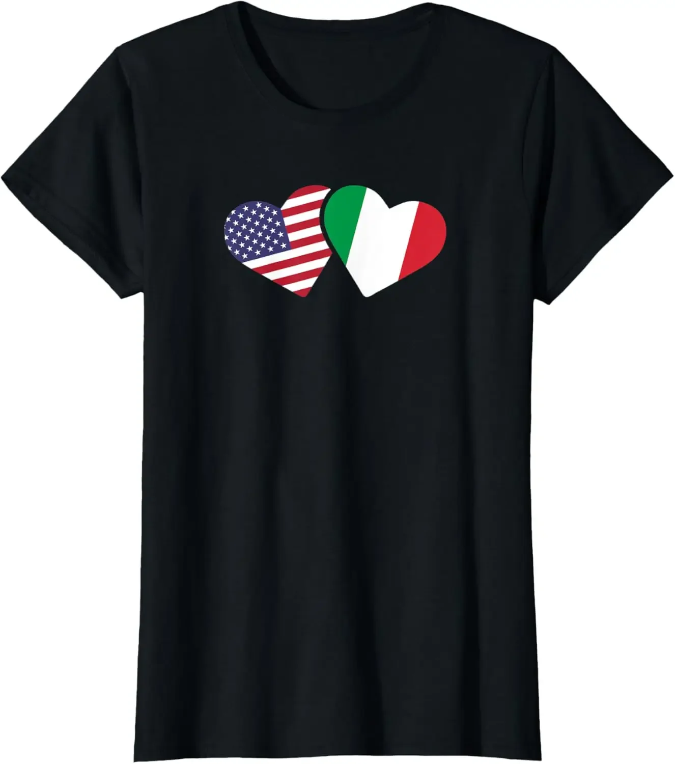 Женская футболка с флагом Италии и США в форме сердца итальянская американская