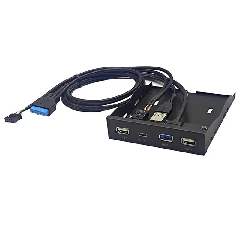 Фото USB3.2 GEN1 TYPE-C Панель для флоппи-дискового привода, 3,5-дюймовый HUB, 19-контактный разъем для порта C, реверсивное подключение, 5 Гбит/с, прочный, простая установка, удобный в использовании-A31 №4