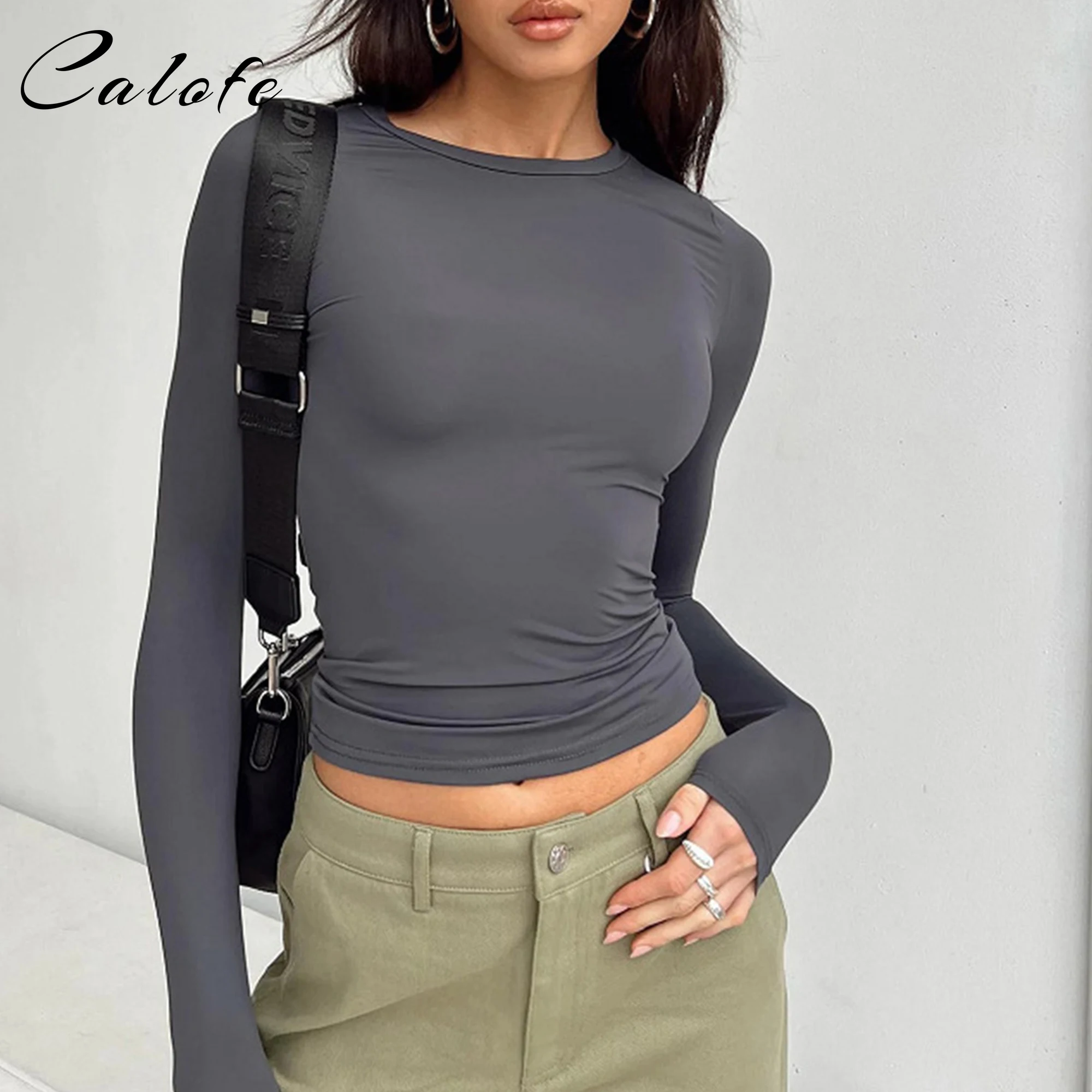 

2023 Women's Workout Long Sleeve Yoga Basic Tee Shirt Casual Round Neck Slim Athletic Running Solid T-Shirt Top