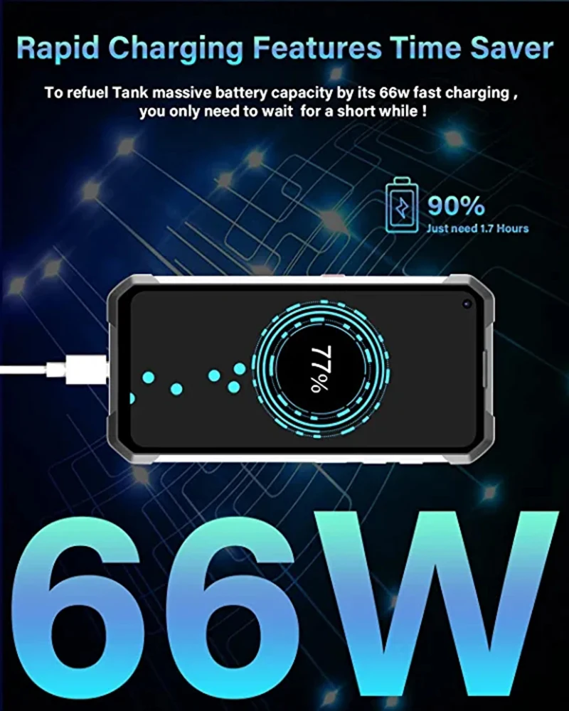 Unihertz TANK 22000mAh Rugged Smartphone Android 12 Cellphone Night Vision 108MP G99 8GB 12GB 256GB Mobile Phone