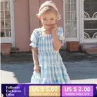 Летнее платье в горошек для девочек 3-8 лет