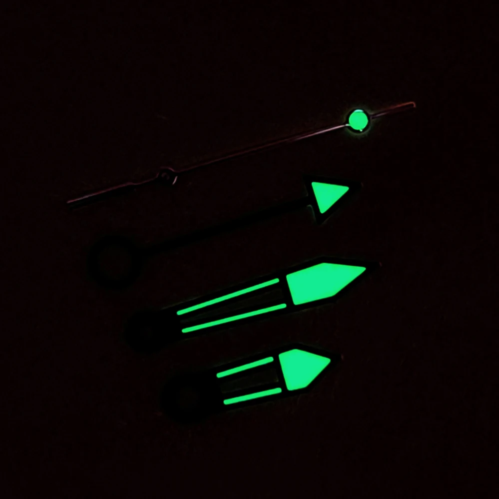 Newly Modified  Watch Accessories Black and Green Four-hands Watch Hands Green Luminous Watch Hands  Fit Japanese NH34 Movement