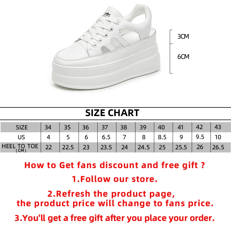 9CM Hollow Full Cow Genuine Leather Women Summer Shoes Platform Sneakers Wedge Hidden Heel Women Summer Sandals Platform Shoes