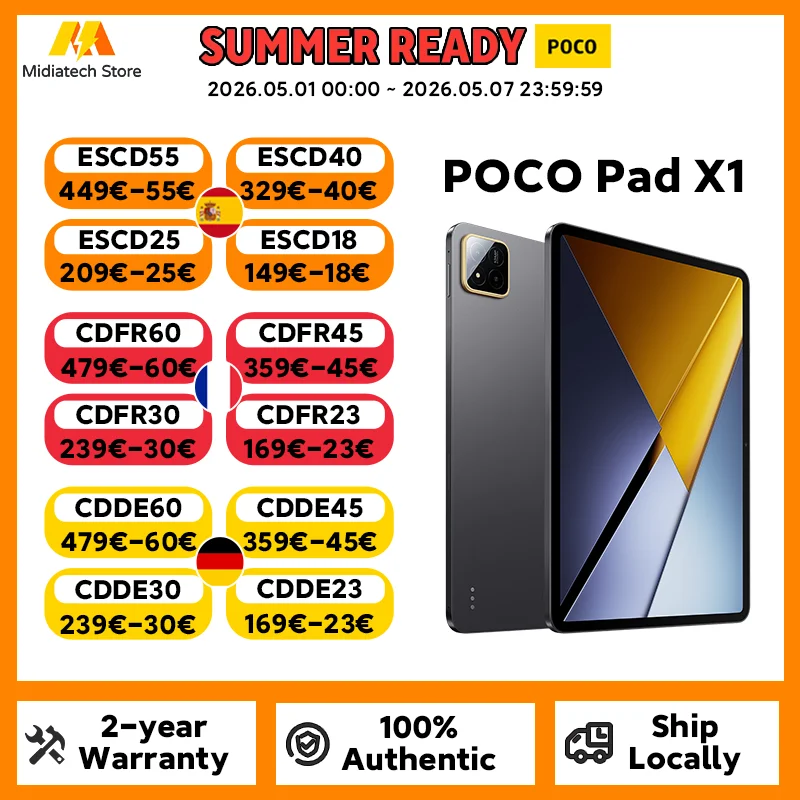 Tablet POCO Pad X1, Snapdragon 7+ Gen 3, pantalla 3.2K 144 Hz, 8850 mAh